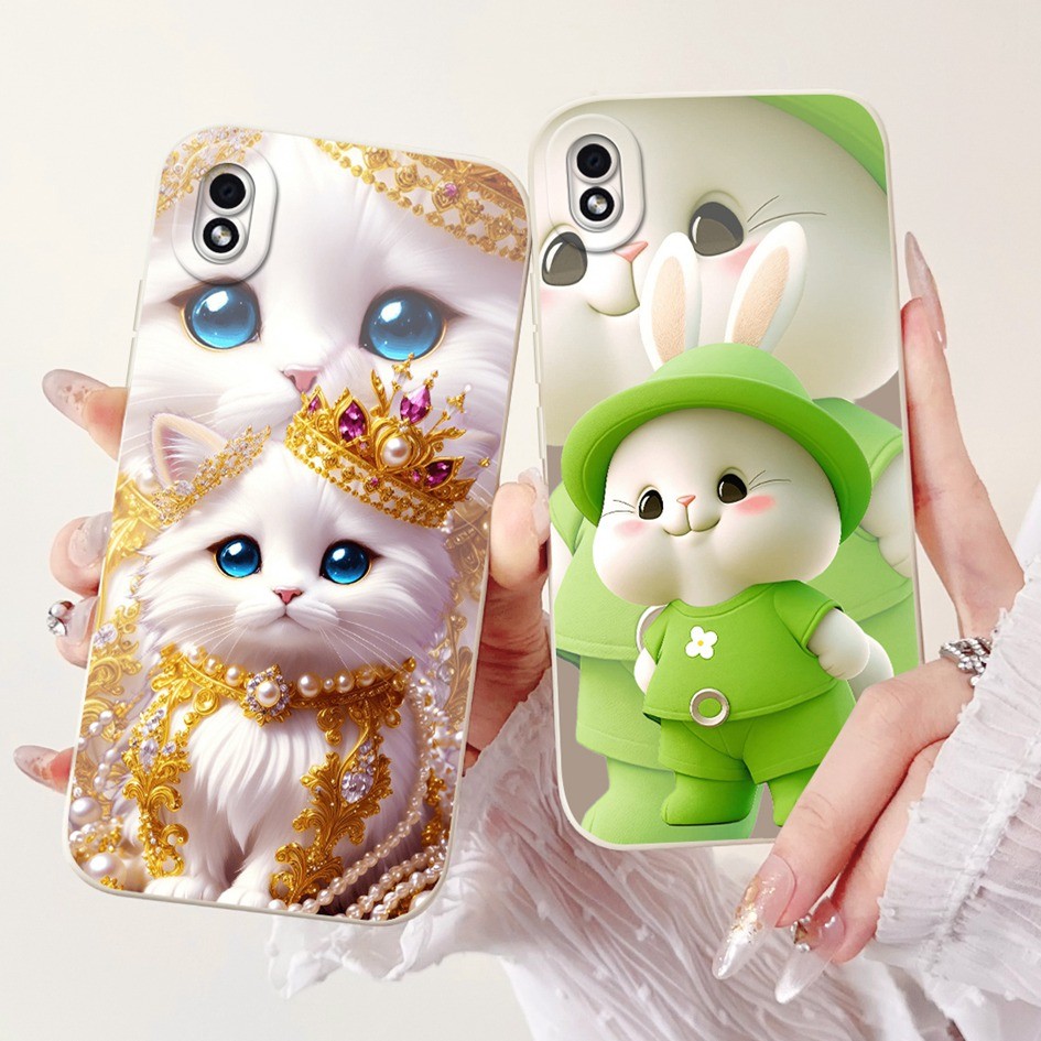 ปลอกป้องกันเต็มรูปแบบสําหรับ Samsung Galaxy A01 Core SM-A013F / M01 Core SM-M013F กรณีน่ารักมงกุฎแมว