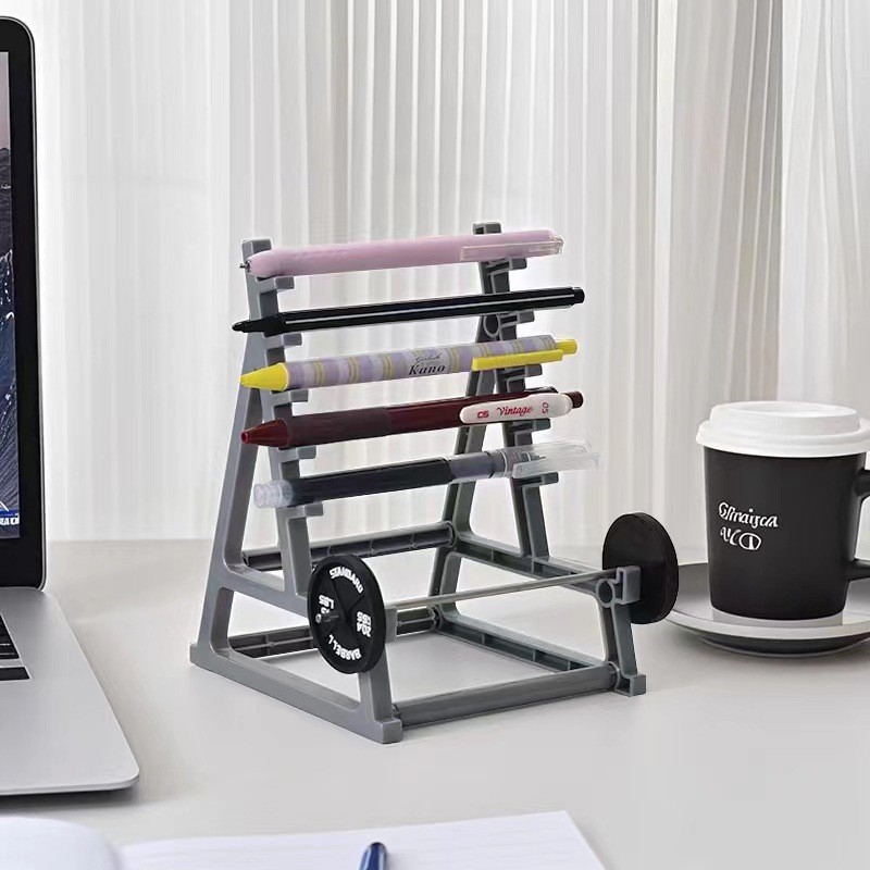 Squat Rack ที่ใส่ปากกา Mini Barbell Creative Office ตกแต่งผู้ถือปากกาเครื่องเขียนกล่องเก็บ