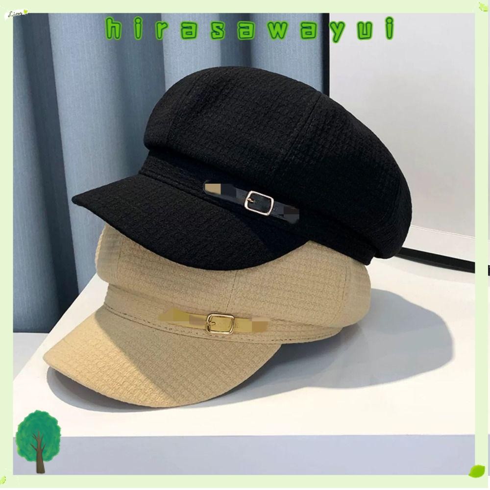 Hirasawayui Newsboy หมวก, แปดเหลี่ยมอุปกรณ์เสริม Berets หมวก, แฟชั่น Designer Retro ถังหมวกฤดูใบไม้ร่วงฤดูหนาว
