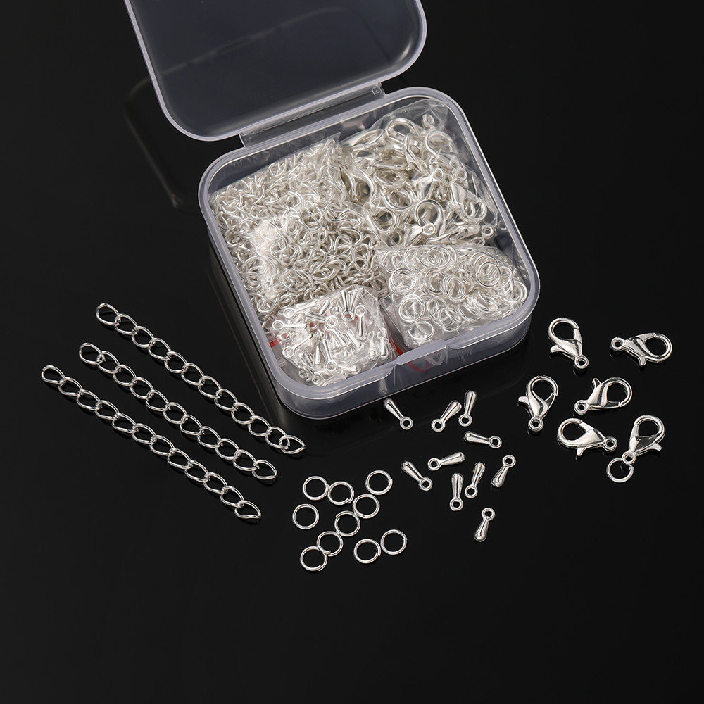 St. kunkka 200 ชิ้น ตะขอกล้ามปู สีเงินขนาด DIY เครื่องประดับอุปกรณ์เสริมกุ้งก้ามกรามชุดโซ่ขยายสําหรับอุปกรณ์เครื่องประดับ DIY