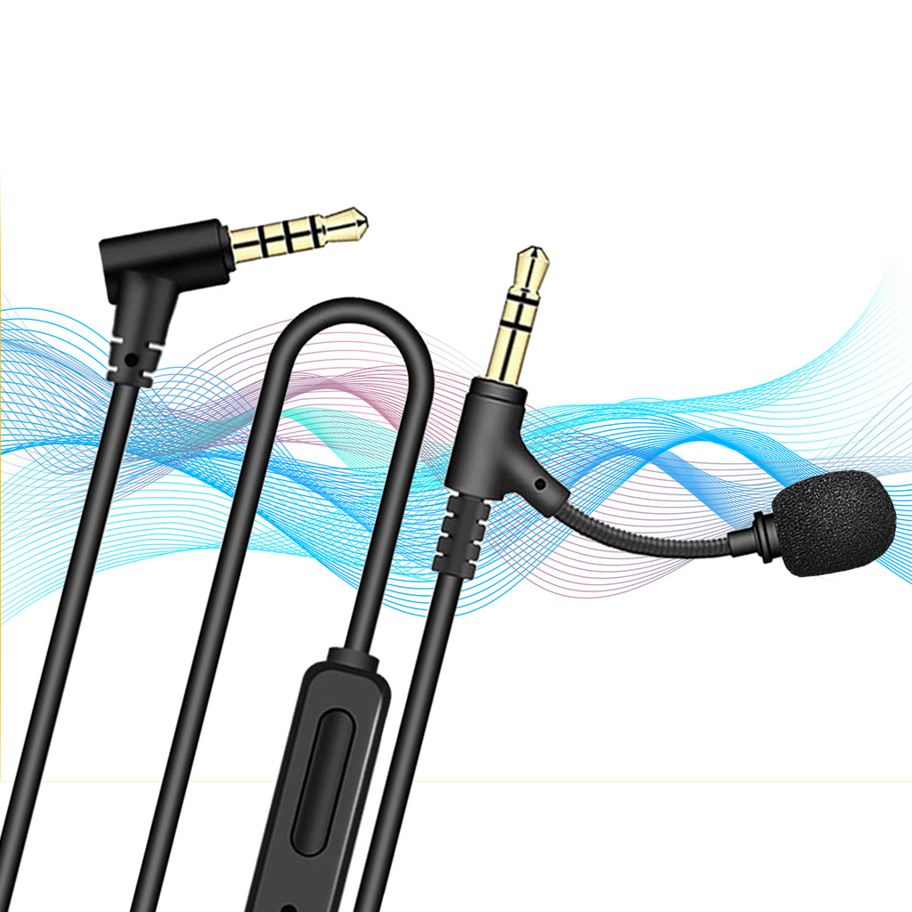 Fonken สายสัญญาณเสียงแจ็ค 3.5 มม. พร้อมหัวไมโครโฟนถึง 3.5 มม. Type-C ชายสาย Aux