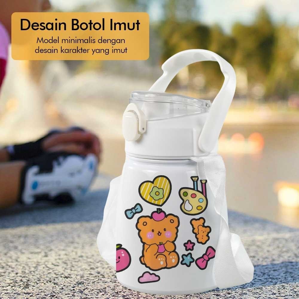 [ Naays ] Zhejiang Childrens Drinking Bottle ขวดน้ําฉนวนกันความร้อนพร้อมหลอด 900 ml - DJ-689