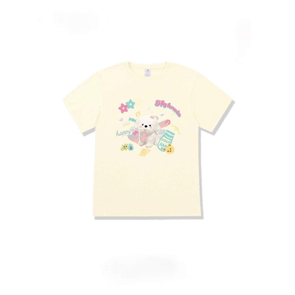 Papaya เสื้อยืด Oversize ลาย 'Happy Cute Dog' Cotton 100% ใส่สบาย WS1117 Clothing คอกลม