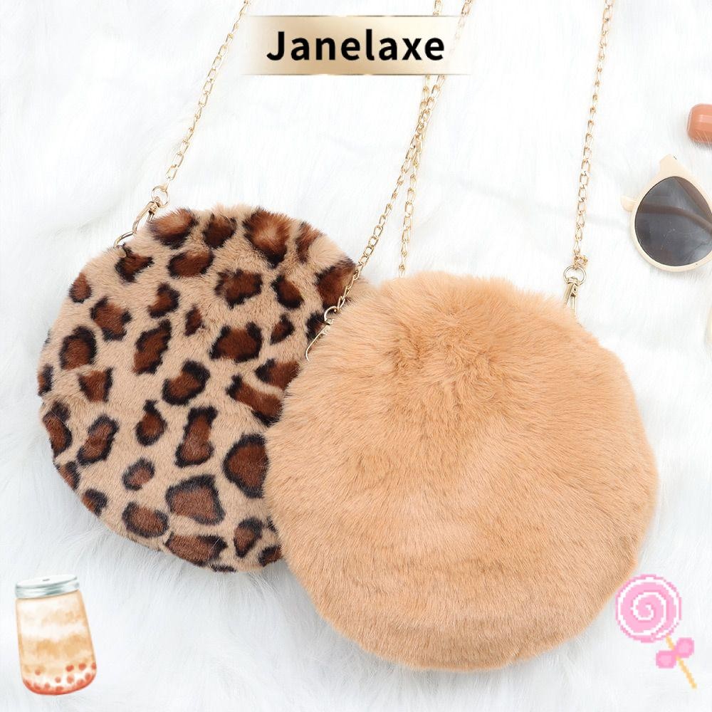 Janelaxe932 กระเป๋า Messenger หญิง Soft Plush Furry Fluffy กระเป๋าถือ