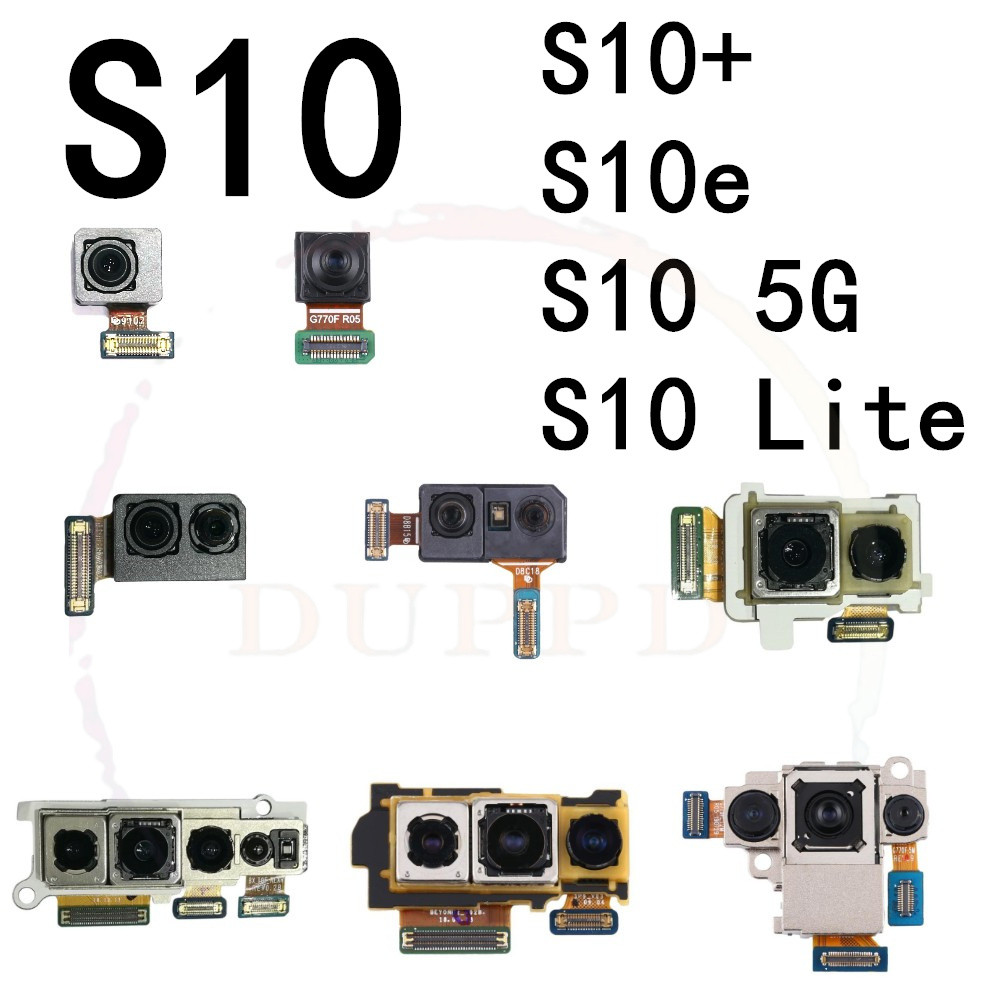 1pcs กล้องด้านหน้าสําหรับ Samsung Galaxy S10 5G Plus Lite S10E G970F G973F G975F G977F G770F หลักด้านหลังกล้อง Flex Cable