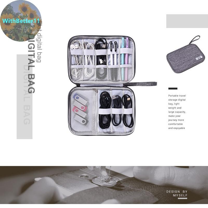 Better 1 PC สีดําสีเขียวกระเป๋าเก็บอุปกรณ์เสริมอิเล็กทรอนิกส์แบบพกพา Usb Data Cable Charger Plug Travel กันน้ํา Organizer TH