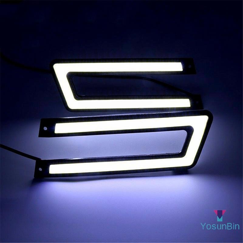 Yosunbin] 1PC U-Shaped 12V LED COB Car Auto DRL ขับรถกลางวันวิ่งโคมไฟไฟตัดหมอกใหม่