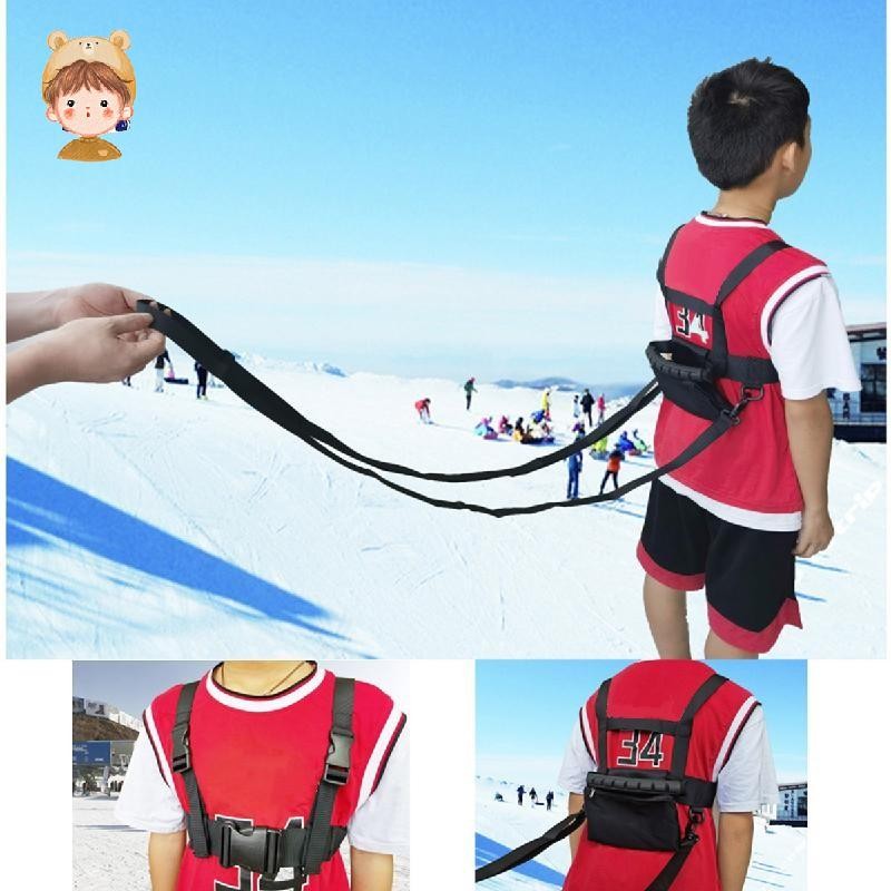 เด็ก Ski Bindings Harness สโนว์บอร์ดสกีสนับสนุนพร้อมกระเป๋าเด็กสกีการฝึกอบรมปรับขนาด YKDZYT
