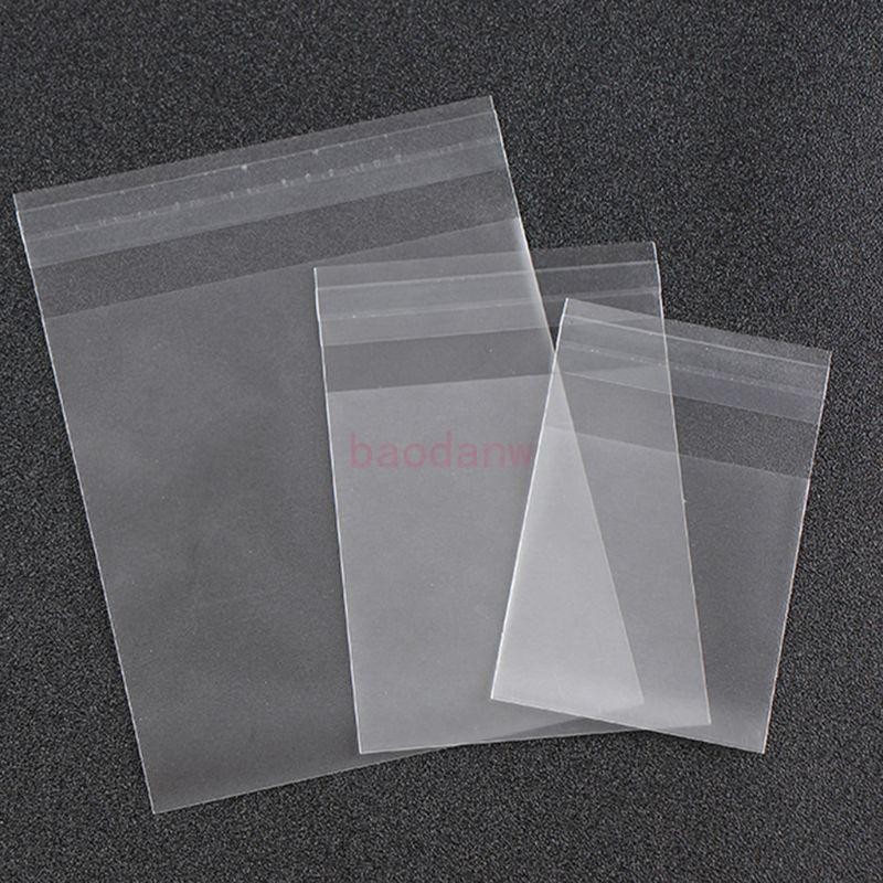 Bdw 100 ชิ้นชุดกึ่งโปร่งใส Frosted คุกกี้ถุงขนม Self-Adhesive พลาสติก B