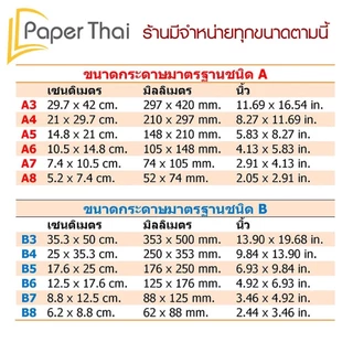 PaperThai กระดาษแข็ง A7 (เกรด A) กระดาษจั่วปัง เบอร์ 8 10 12 14 16 20 24 28 32 กระดาษแข็ง nct