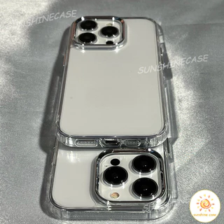 เคสโทรศัพท์กรอบโลหะใส เคสสำหรับไอโฟน 11 For iPhone 11 12 13 14 15 16Pro MAX X XS XR XS 6 7 8Plus SE2020 12mini case