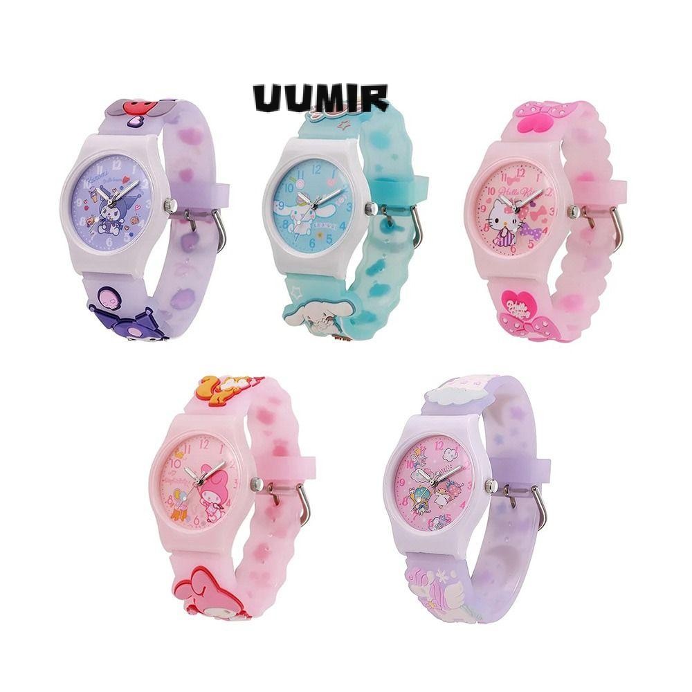 Uumir นาฬิกาควอทซ์เด็ก, นาฬิกาข้อมือกันน้ํา, ของเล่นอนิเมะ Sanrio Melody KT Kuromi Cinnamoroll นาฬิกาเด็กผู้หญิง