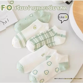 Featured ถุงเท้า ถุงเท้าระบายอากาศ ถุงเท้าตื้น กันลื่นไม่หลุด ถุงเท้าผ้าฝ้ายข้อสั้น-1คู่