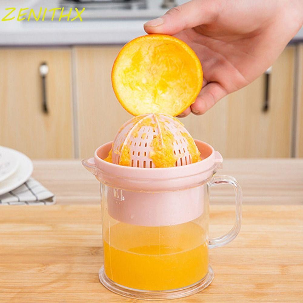 Zenithx เครื่องคั้นน้ําผลไม้ Citrus, เครื่องคั้นน้ําผลไม้แบบแมนนวลพลาสติกที่ถอดออกได้, มือกดอเนกประสงค์พร้อมถ้วยขนาด Orange Presser ผลไม้