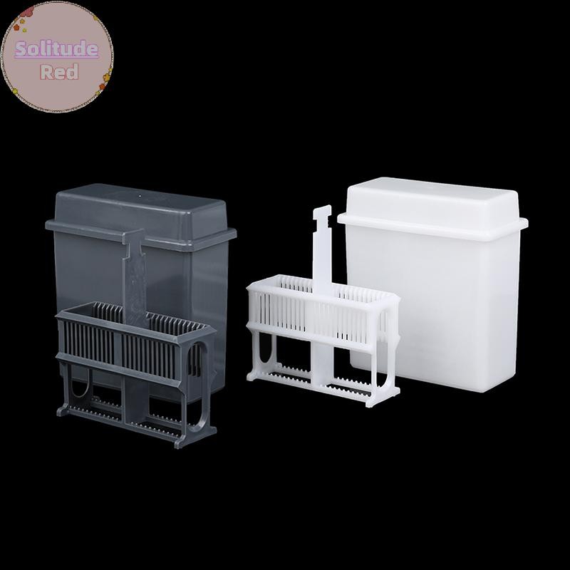 Solitudered 24 Slots Staining Jar Rack สําหรับกล้องจุลทรรศน์สไลด์,Slides Staining Rack ชุดจาน TH