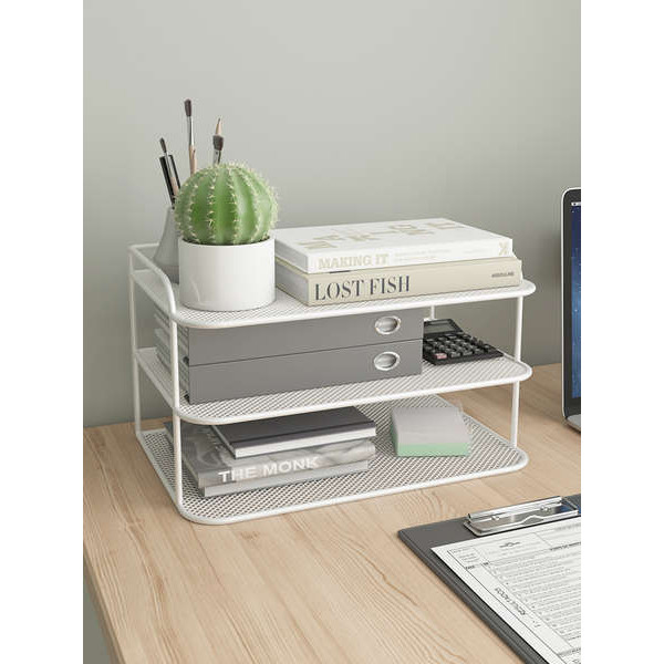 ชั้นหนังสือ ชั้นวางของ ชั้นเก็บเอกสารเดสก์ท็อปกล่องเก็บโฟลเดอร์สำนักงานชั้นวางเอกสารโลหะชั้นวางเอกสารหลายชั้น