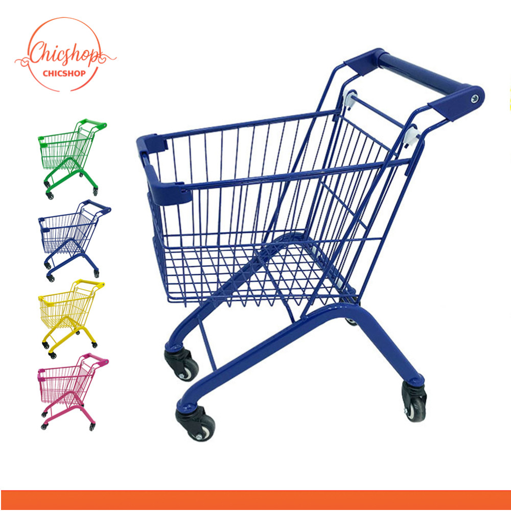 รถเข็นซุปเปอร์มาร์เก็ตเด็ก แบบเหล็ก 20L รถเข็นช้อปปิ้ง สำหรับเด็กอายุ 1-6 ปี
