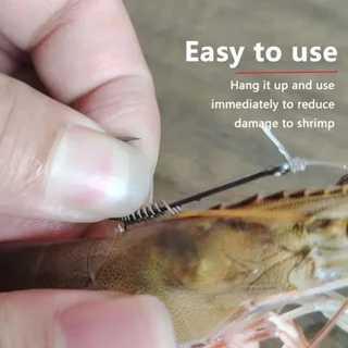ตะขอตกปลากุ้งสดและSea Bass 5/10 ชิ้น ฤดูใบไม้ผลิ กุญแจเหล็กคาร์บอนคมsharp