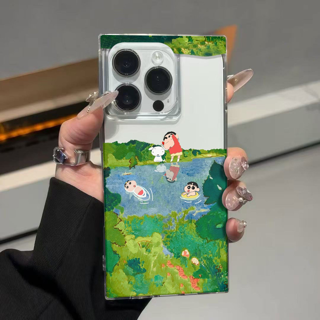 [เคส Cube] Spring Crayon Shin-Chan Ice Crystal Cube เหมาะสําหรับเคสโทรศัพท์ Apple 16ProMax/15/14iPhone13/12
