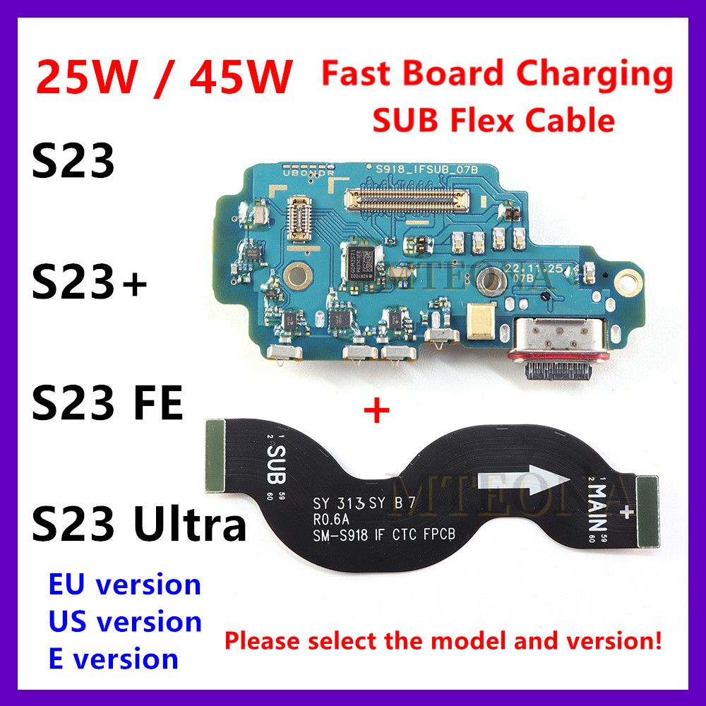 สําหรับ Samsung Galaxy S23 Plus Ultra S911 S916 S918 USB Fast Charger ชาร์จพอร์ต Dock Connector Mic 