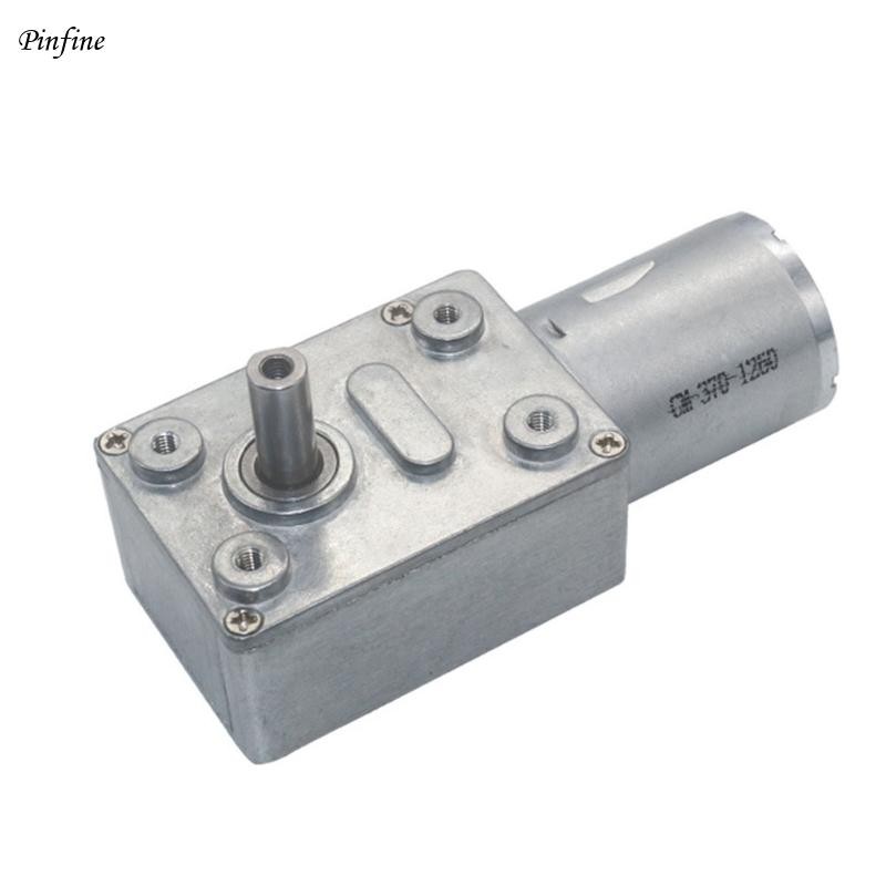 Pinfine JGY370 2RPM ถึง 375RPM ความเร็วแรงบิดลด 6V 12V24V โลหะหนอนเกียร์มอเตอร์