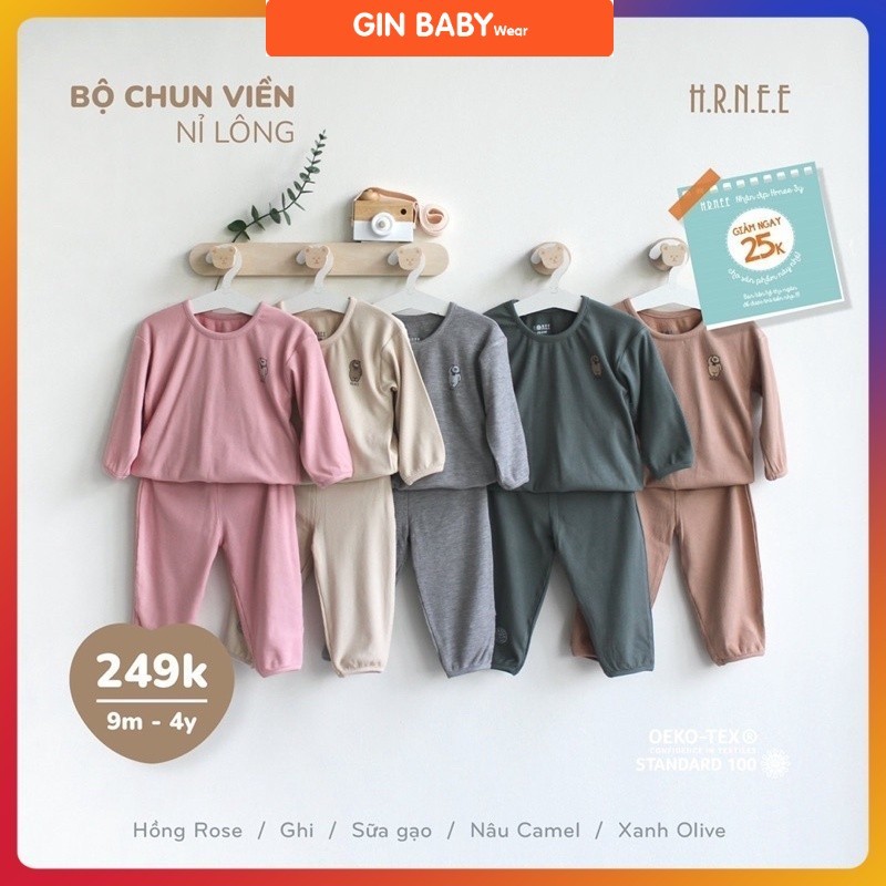HRNEE Fur Felt Chunky Set, Gin Kids Store ชุดฤดูใบไม้ร่วงและฤดูหนาวสําหรับเด็กชายและเด็กหญิง 6M-4Y G