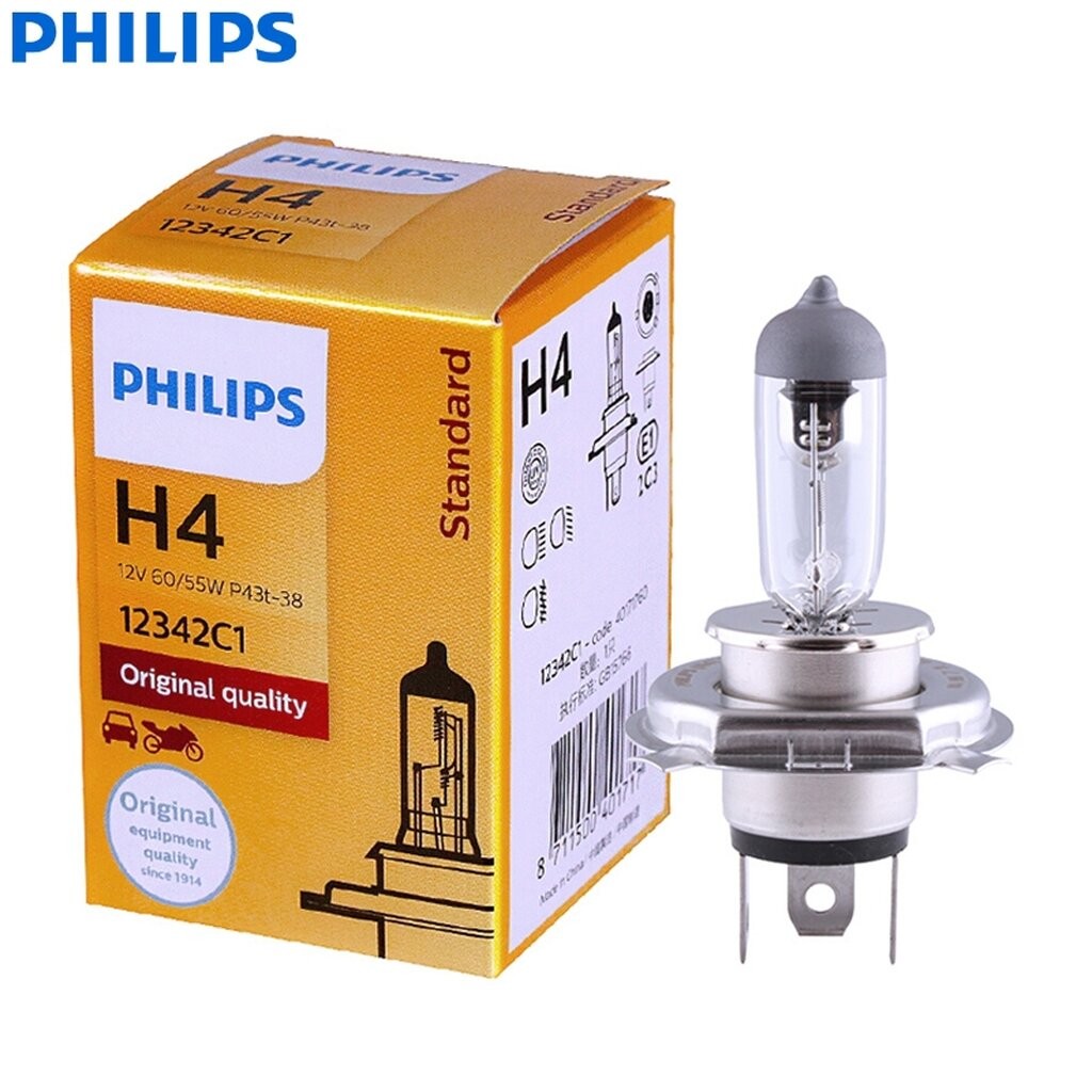 หลอดไฟหน้า รถยนต์ Philips H4 12V 12342C1 60/55W