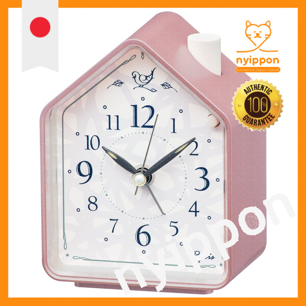 Seiko Clock Alarm Clock Table Clock Analog Pink 110×86×63mm PYXIS NR452P