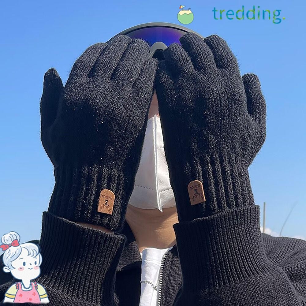 Tredding491 ถุงมือหน้าจอสัมผัส, ถุงมือฤดูหนาวผ้าฝ้ายสัมผัสที่ละเอียดอ่อน, ซิปกันลมกันน้ํานุ่มฤดูหนาวที่อบอุ่นถุงมือขี่จักรยานสําหรับฤดูหนาวกลางแจ้ง