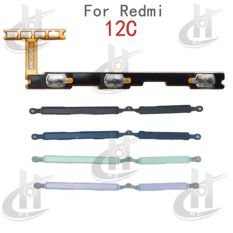 สําหรับ Xiaomi Redmi 12C NFC Power volume ด้านข้างปุ่ม Flex Cable Keys ปุ่มปิดระดับเสียงขึ้นและลงปุ่มด้านข้างอะไหล่ทดแทน