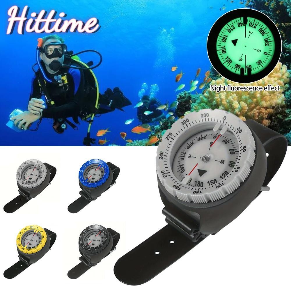 Hittime กลางแจ้ง Professional ดําน้ํา Luminous เข็มทิศสายคล้อง Strong Magnetic 50M นาฬิกากันน้ําดําน้ําเข็มทิศ M8S3