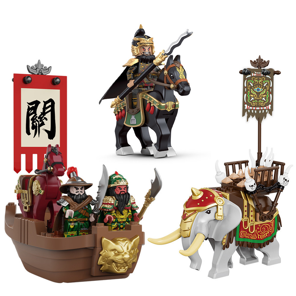 Decool Building Blocks สามก๊ก Series Nanman War Elephant Guan Yu Zhang Fei รูปของเล่น