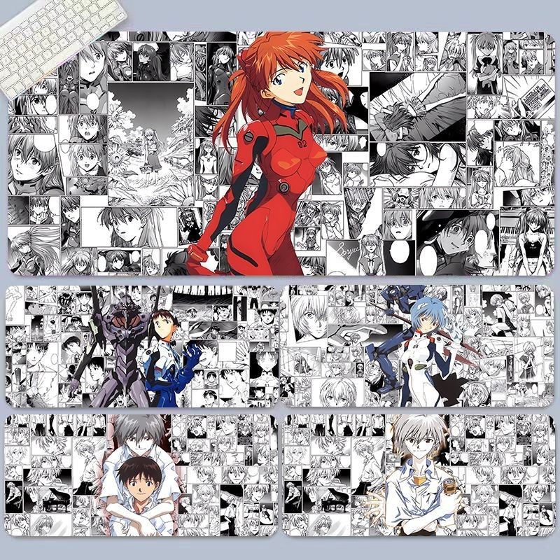 Asuka EVA Evangelion แผ่นรองเมาส์แผ่นรองแป้นพิมพ์อะนิเมะขนาดใหญ่พิเศษ