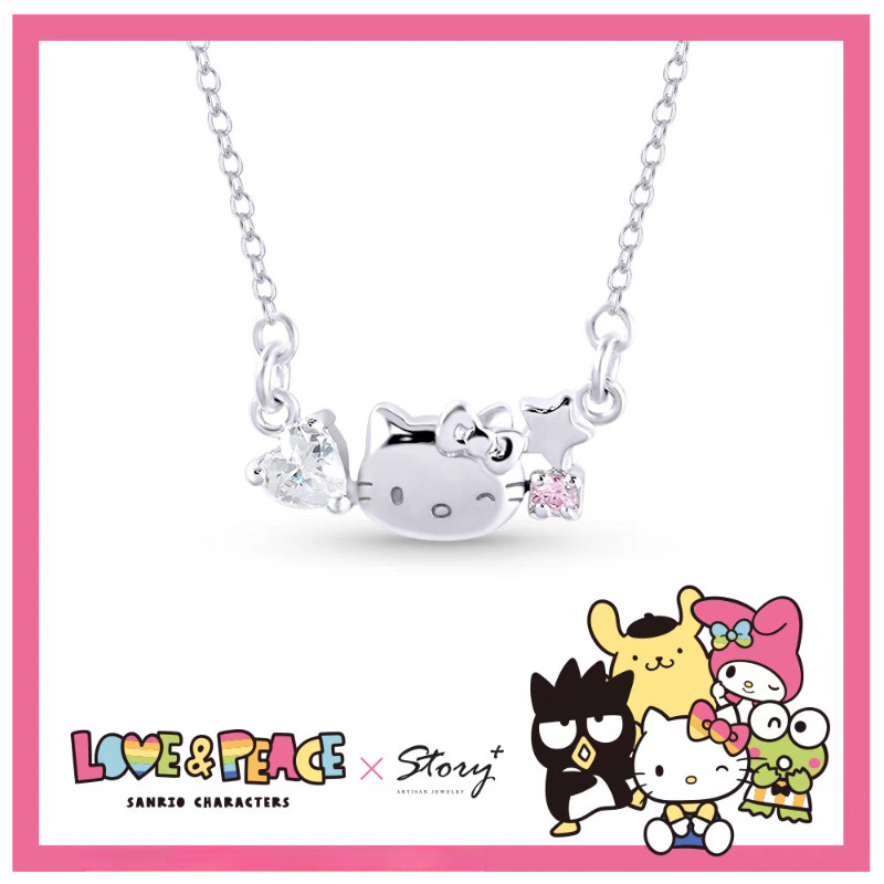ซานริโอ, เครื่องประดับเฮลโลคิตตี้, หัวใจ, การ์ตูนแมว, จี้เพชรดาว, สไตล์เกาหลี, แฟชั่นน่ารัก, ไฮเอนด์ที่สวยงาม, สร้อยคอผู้หญิง, มินิมอล, ปาร์ตี้, รายวัน, นักเรียน, ของขวัญ