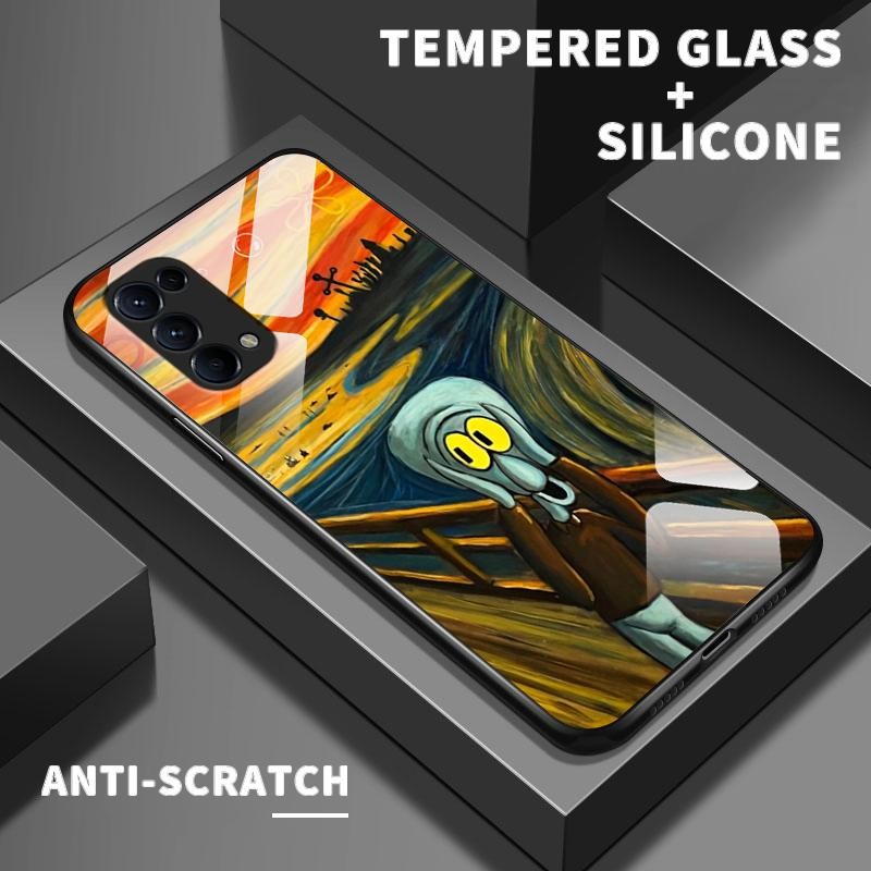 เหมาะสำหรับ OPPO Reno5 4G 5G Reno4 F Lite Reno2 Z Reno3 กรณีโทรศัพท์มือถือ Artistic Creative Oil Pai