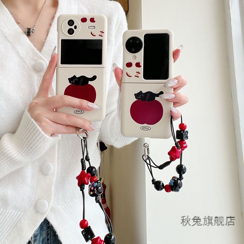 LUKEN เคสโทรศัพท์สําหรับ Samsung Galaxy Z Flip 7 6 5 4 3 ค้นหา N2 Flip N3 Flip น่ารัก Apple Cat ฝาหล