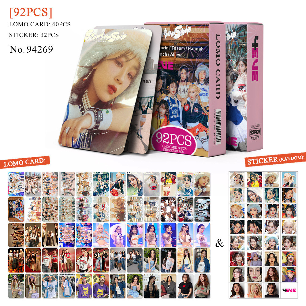 92 ชิ้น 4EVE การ์ดโลโม่โฟโต้การ์ด การ์ดโฮโลแกรม การ์ดโลโม่ ของสะสมไอดอล