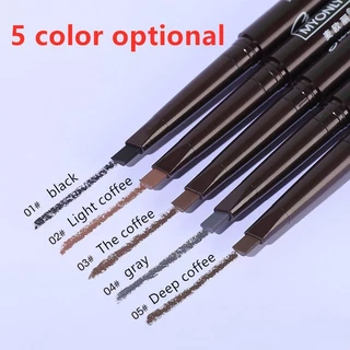 ดินสอเขียนคิ้ว 2 in 1 แบบหมุนอัตโนมัติ เนื้อลิขวิด แฉก กันน้ำ ติดทนนาน มี 4 สีให้เลือก