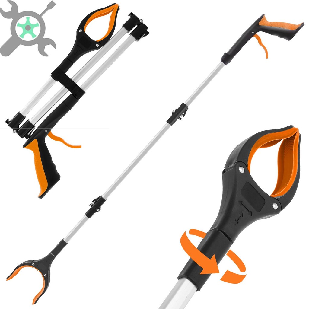 Litter Picker Grabber Stick Handy Helping Hand Grabber สําหรับผู้พิการแบบพับได้พร้อมขากรรไกรกันลื่น 360° Shoptkc5378 หมุนได้