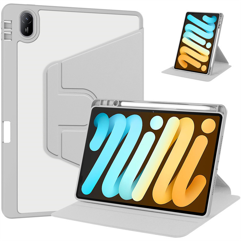 สําหรับ iPad Mini 7 รุ่น 2024 กรณี 8.3 นิ้ว 360 หมุนฝาครอบอะคริลิค Funda สําหรับ iPad Mini 7 A17 Pro พร้อมที่ใส่ดินสอ
