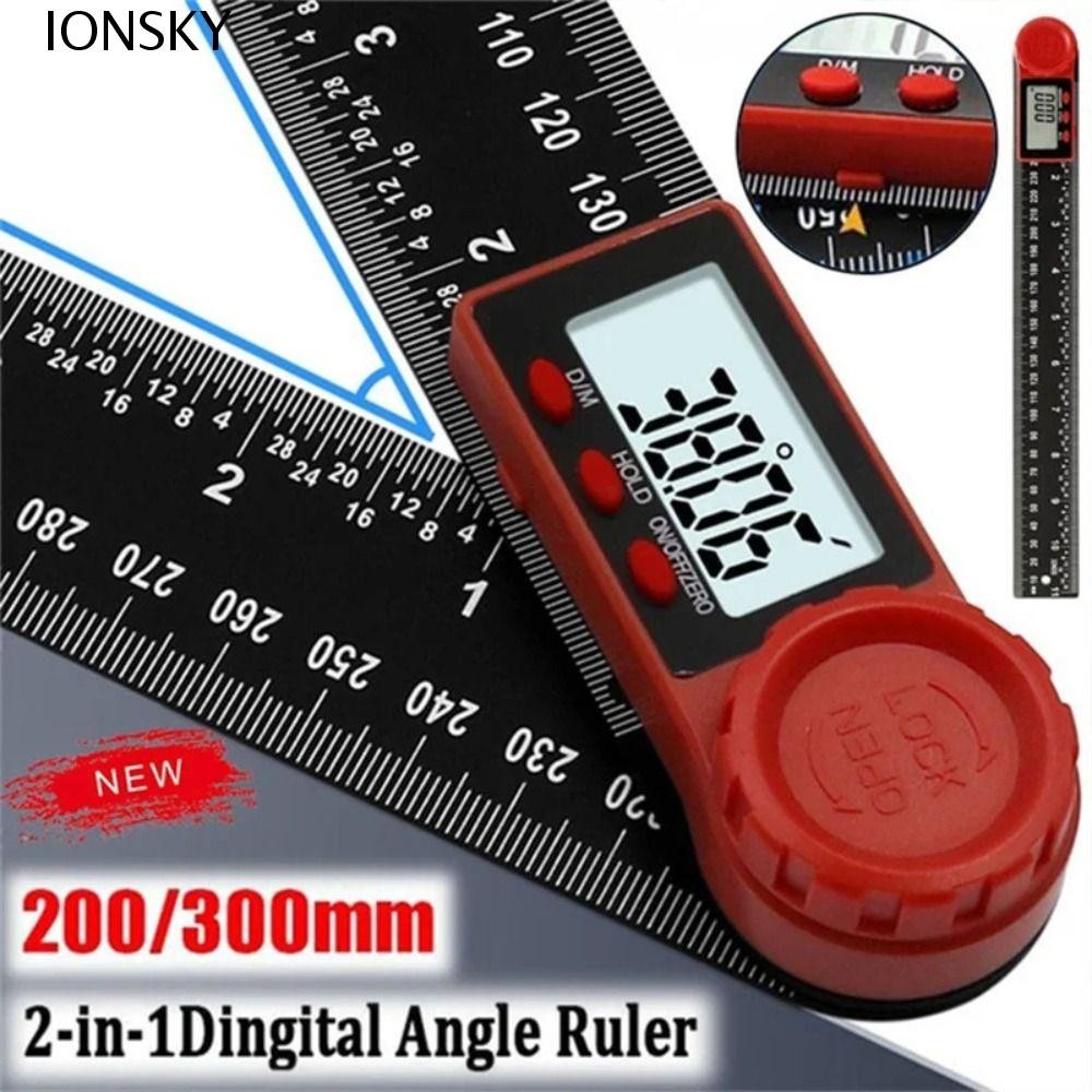 Ionsky Digital Angle Meter, Inclinometer 360 องศาไม้บรรทัดมุมดิจิตอล,มัลติฟังก์ชั่น 200/300 มม.นิ้วเมตริกขนาด 2-in-1 Electronic Goniometer ไม้เครื่องมือวัด