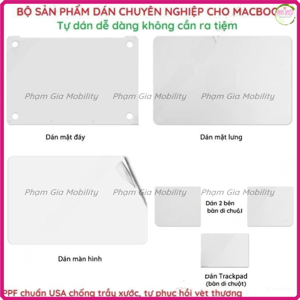 สติ๊กเกอร์ PPF สําหรับ Macbook Air M1 2020/ M2 2022/ M3 2024/ M4 2025 (13.3'' 13.6 15.3 นิ้ว) ใส หยา