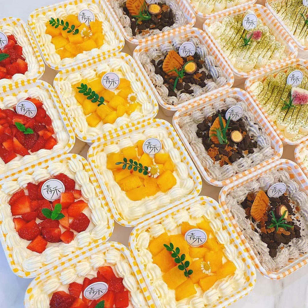 Children's Day hand-painted cake packaging box dessert macarons packed bento thousand-layer tiramisu