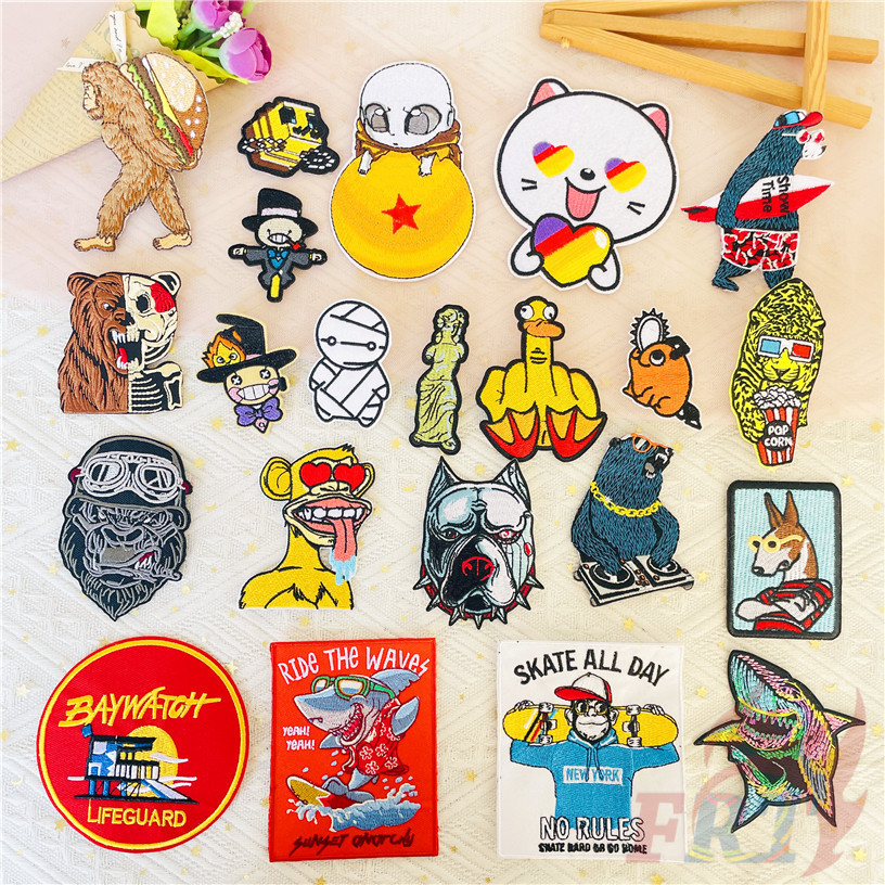 ☸ แพทช์เหล็กบนศิลปะสัตว์พังค์ ☸ 1 ชิ้น DIY เหล็กบนเย็บป้ายแพทช์ตกแต่งผ้า