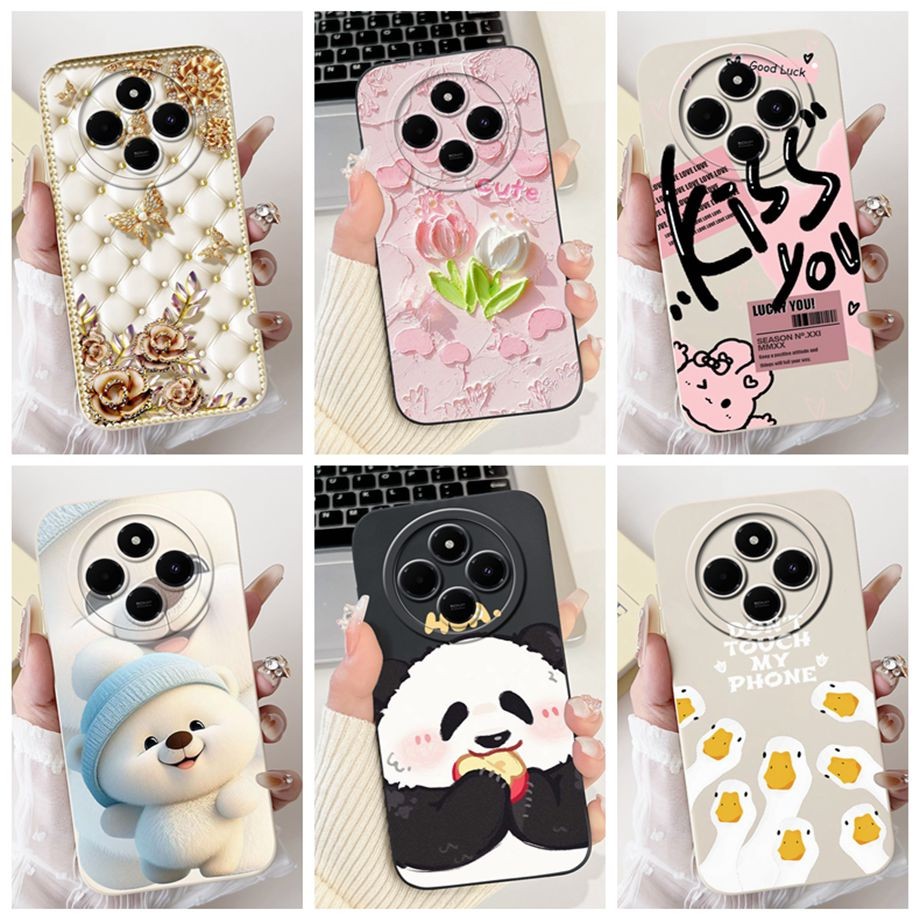 สําหรับ Xiaomi Poco C75 C 75 2024 ปลอกซิลิโคนอ่อนนุ่มเคสโทรศัพท์แฟชั่นผีเสื้อทาสีกันชนปกหลัง 6.88