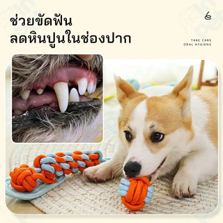 INPET ของเล่นสุนัข เชือกกัด เชือกบอลทำความสะอาดฟันคละสี กัดสนุก ทนทานกัดได้แบบสะใจ