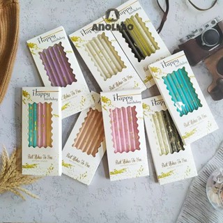 เทียนวันเกิดเทียนยาว เทียนพิมพ์ลาย เทียนชุบทองหลากสีสัน เหมา…