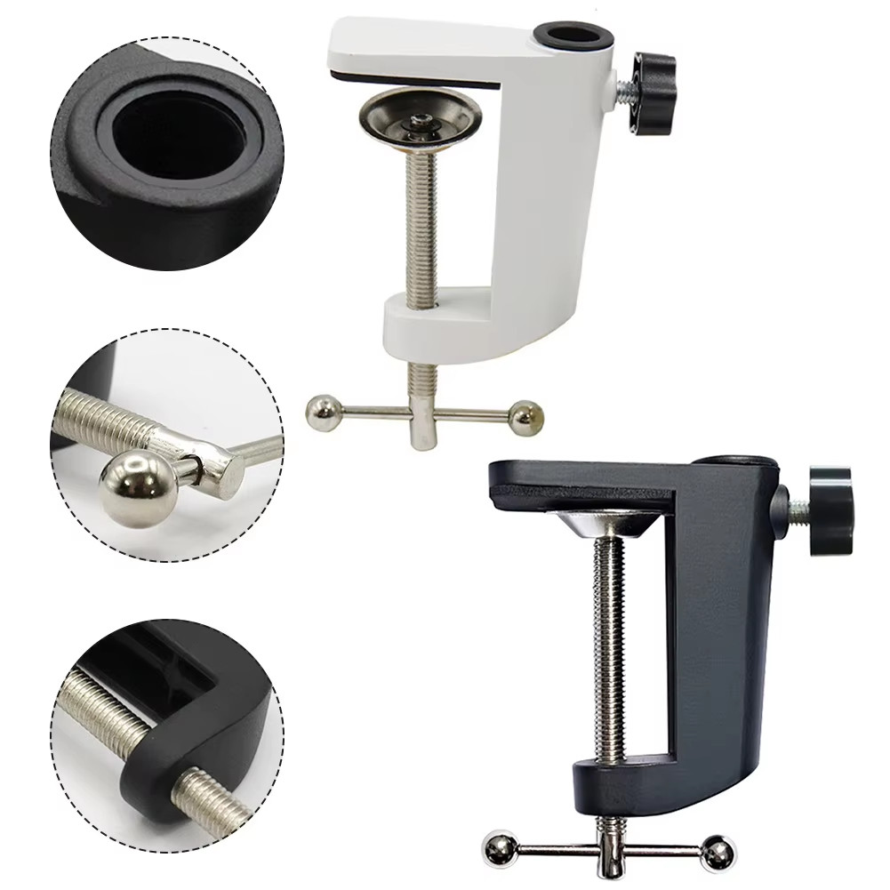 1 ชิ้นโต๊ะตาราง Mount Clamp I-Shaped Fix Clamp Bracket สําหรับการทํางานขาตั้งไมโครโฟนอะไหล่คลิปเดสก์