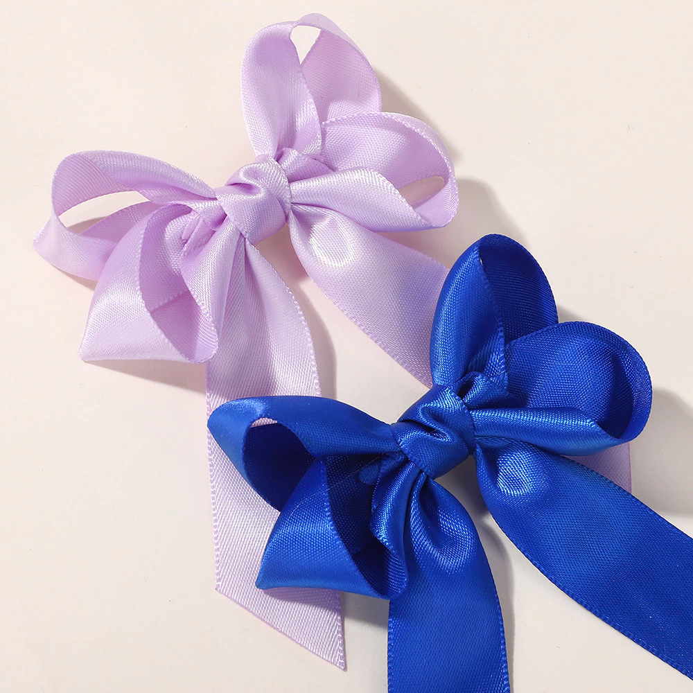 2 ชิ้น/ล็อตคราบ Bowknot กิ๊บติดผมสําหรับสาวสีทึบริบบิ้น Bows Hairpins Hairgripe เด็ก Boutique ผู้หญิงอุปกรณ์เสริมผม thumbnail 9