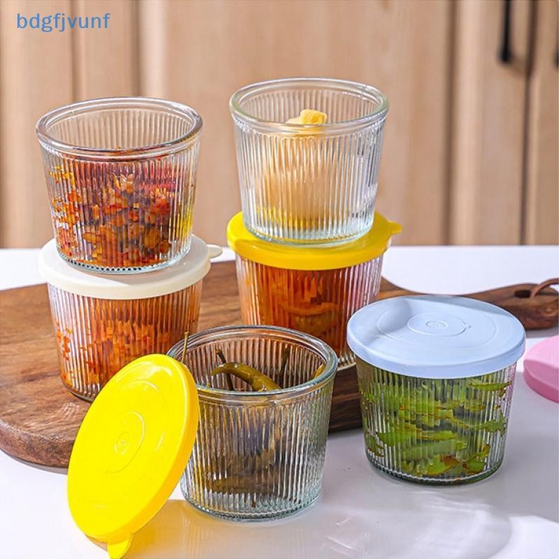 BDGF 1/4PCS 200ML ขวดเก็บแก้วโปร่งใส Thicken แก้วคอนเทนเนอร์เก็บสดขวดใสครัว TH